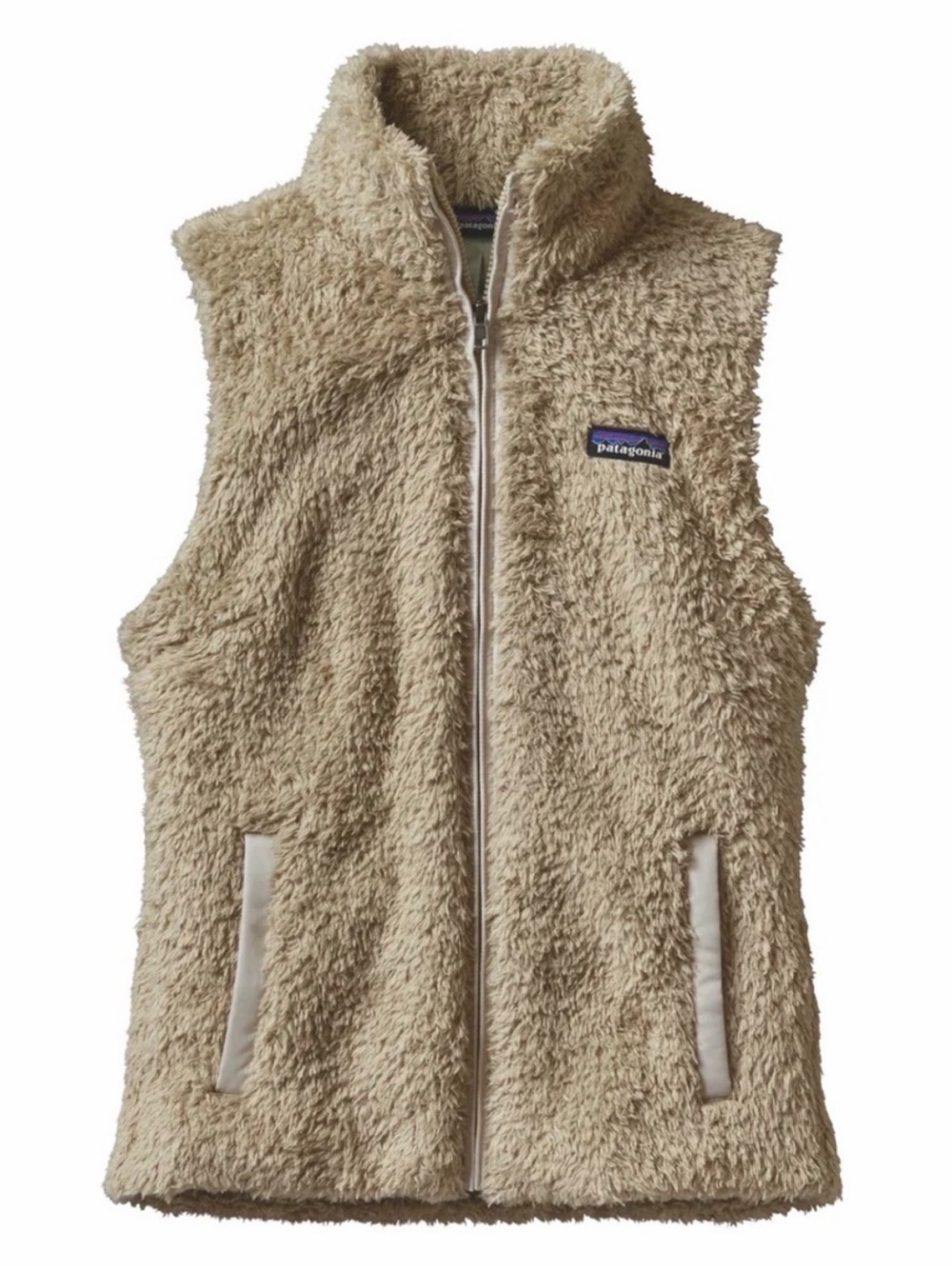 Patagonia tan Shaggy Fleece Vest with Cream Trim